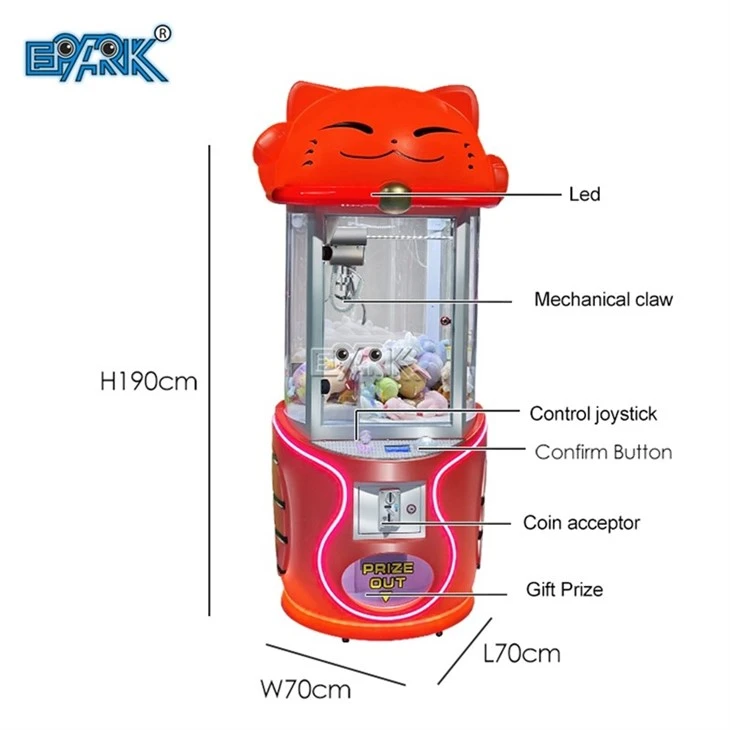 Cute Cat Arcade Game Crane Claw Machine